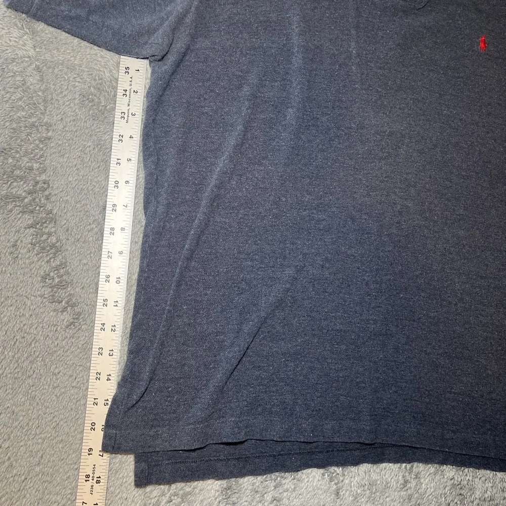 VTG Polo By Ralph Lauren Men's SZ XL Navy/Grey Short Sleeve Shirt Red Pony
